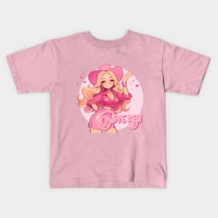 Cartoon Pink Girl: Bye Ken Kids T-Shirt